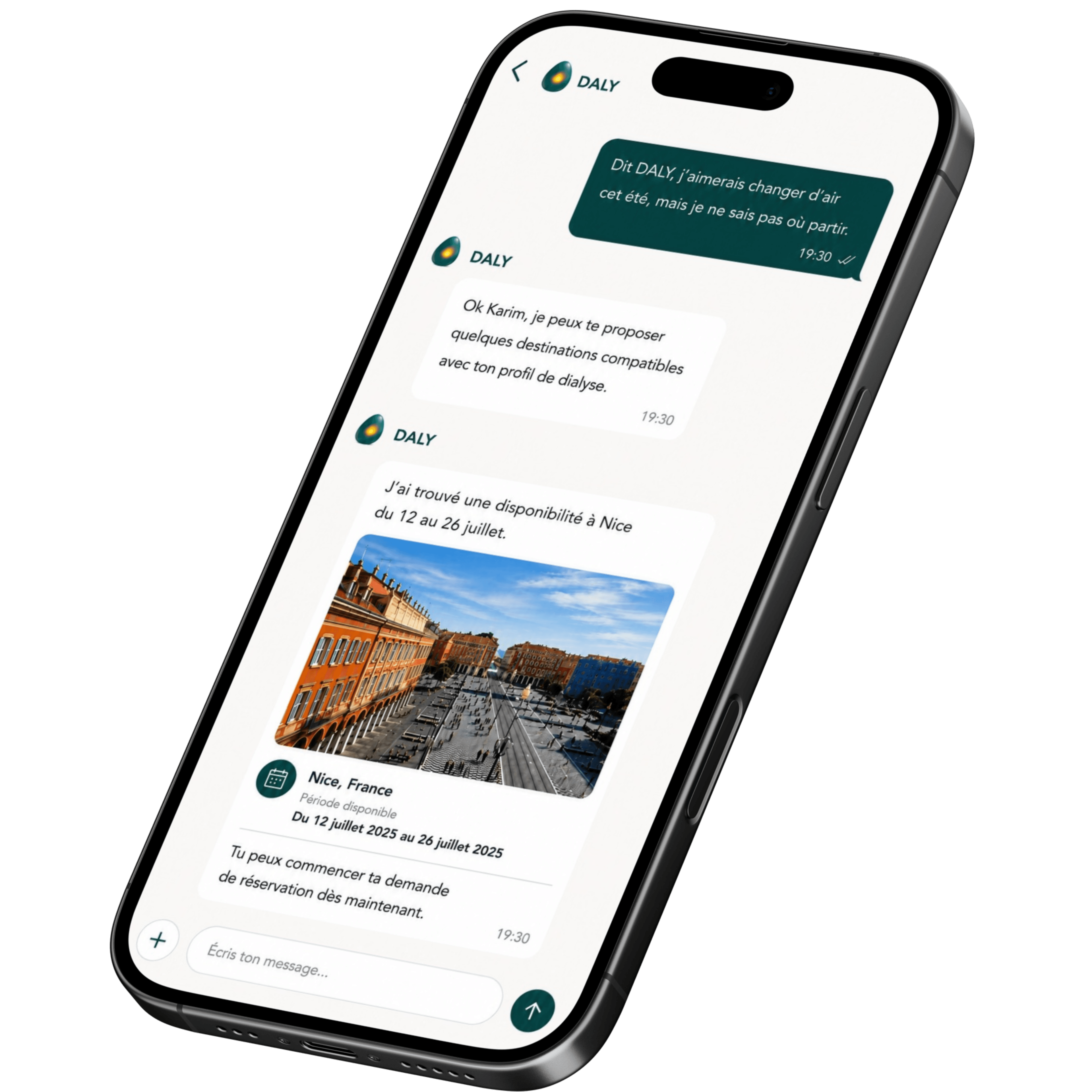 DALY, le conseiller Dialymove, suggère une destination de voyage